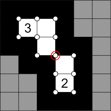 Defect #2: Islands touch diagonally