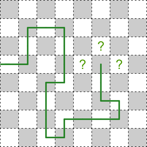 All ways to continue a path are the same color