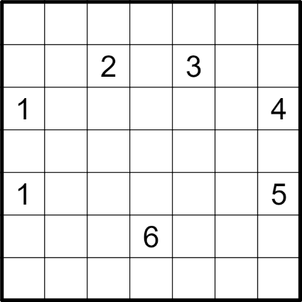 Example Nurikabe puzzle